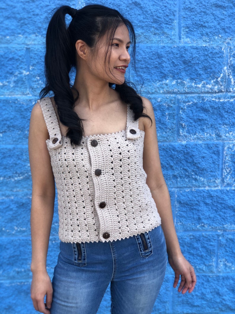 Easy Crochet Top Pattern PDF, Crochet Tank Top, Customizable Design for your summer crochet wardrobe. image 5