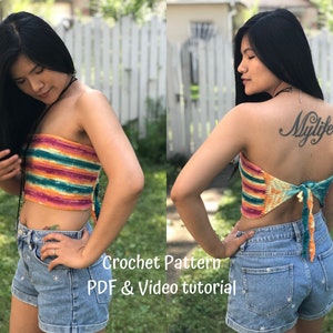 Crochet Tube Top Pattern for Summer Digital Download PDF and Video Tutorial image 1