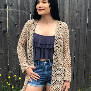 Breezy Crochet Cardigan Pattern for summer, Digital PDF pattern and video tutorial image 7