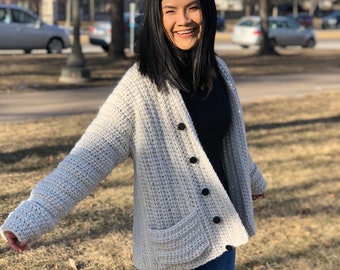 Crochet sweater pattern PDF file and video tutorial Tutorial Us women's  size XS XL