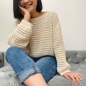 Knitting Pattern Lacy Knitted Sweater Pattern, Includes Women's Sizes ...