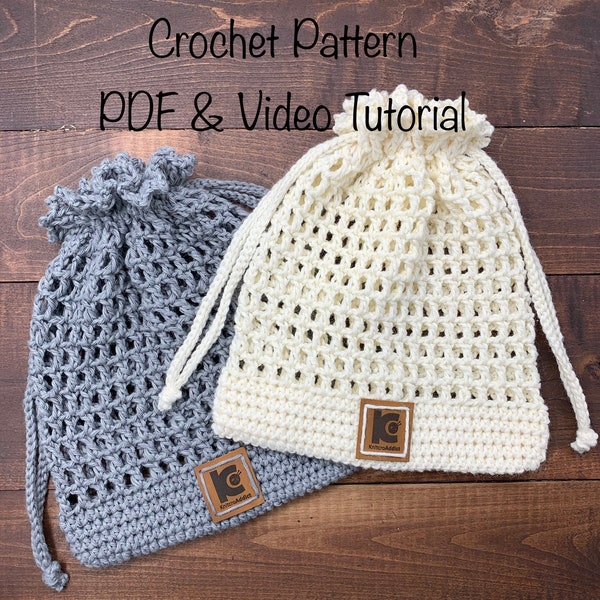 Crochet Pouch Pattern pdf file and video tutorial, crochet bag pattern Great for custom gifts!