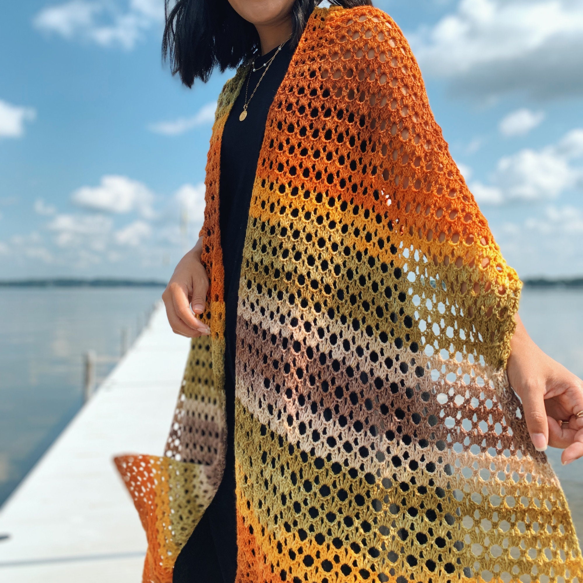 Crochet Wrap/shawl Pattern PDF and Video Tutorial - Etsy