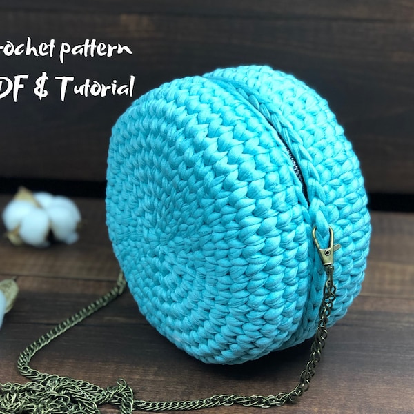 Crochet circle purse pattern PDF and video tutorial