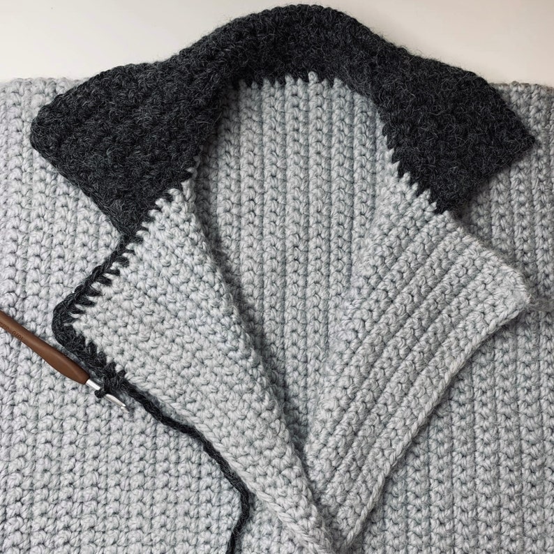 Crochet Jacket Pattern pdf for US women's sizes XS-XXL, Pdf file and video tutorial, crochet sweater, crochet jacket pattern, image 7