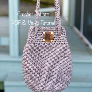 Crochet Shoulder Bag Pattern | Crochet pattern PDF digital download and video tutorial, crochet bag pattern, crochet