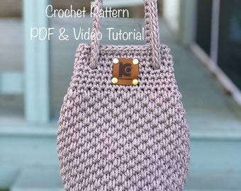 Crochet Shoulder Bag Pattern | Crochet pattern PDF digital download and video tutorial, crochet bag pattern, crochet