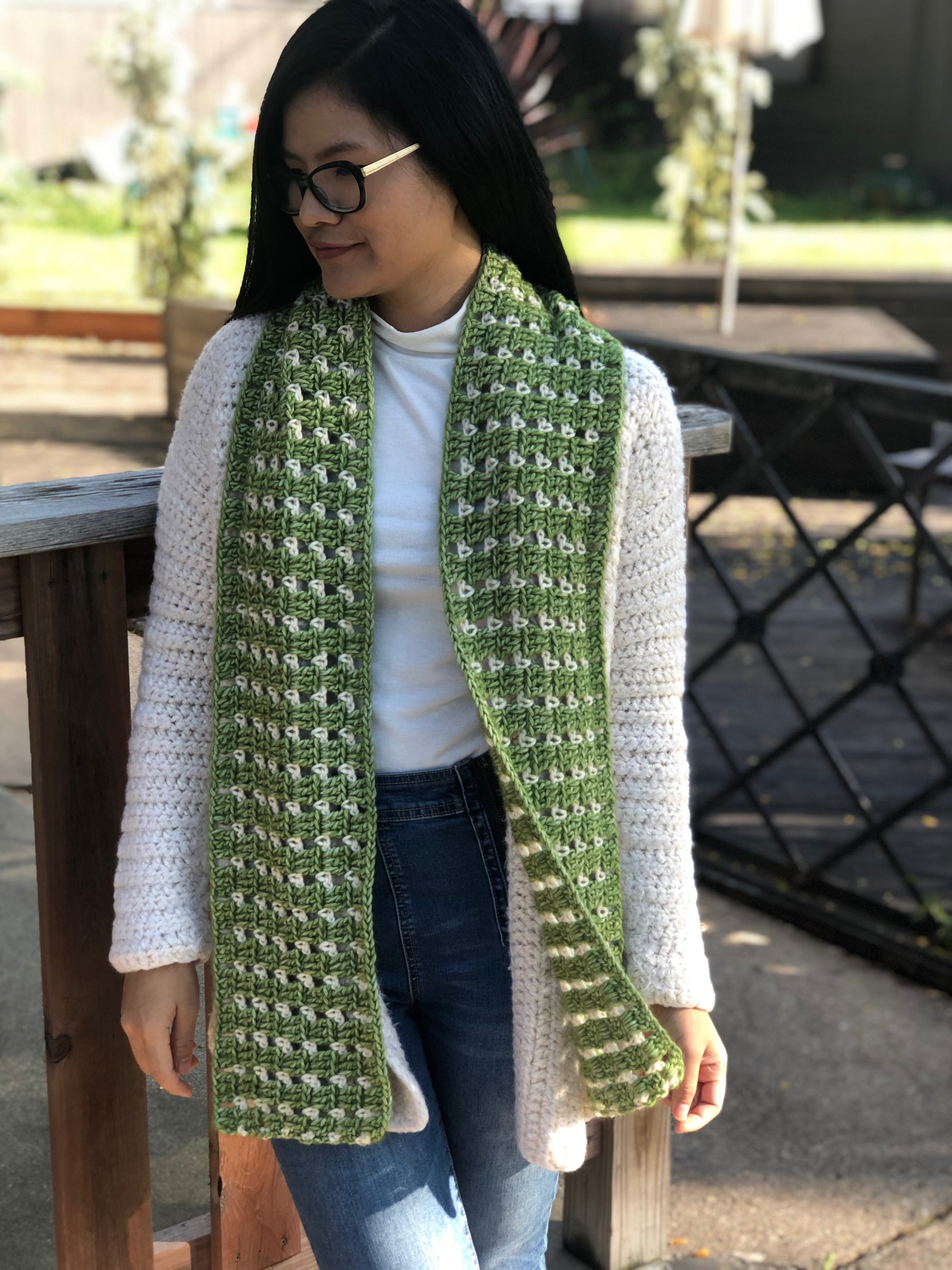 Beginner Crochet Scarf Pattern: Video Tutorial Included (PDF) - Etsy