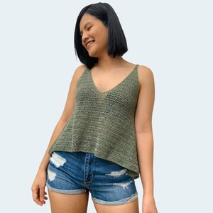 Easy Crochet Tank Top Pattern PDF and bonus Video Tutorial includes women's sizes XS-XXL, a simple easy crochet top for summer image 2