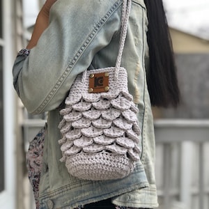 Crochet Pattern : Crochet crocodile stitch crochet bag Pattern, PDF file and video tutorial, crochet bag pattern, crochet bag, crochet purse image 4