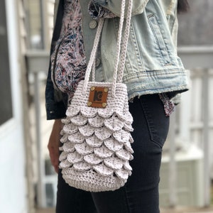 Crochet Pattern : Crochet crocodile stitch crochet bag Pattern, PDF file and video tutorial, crochet bag pattern, crochet bag, crochet purse image 5