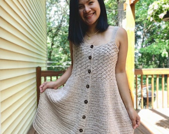 Crochet Summer Dress Pattern, XS-XXL (PDF Digital Download)