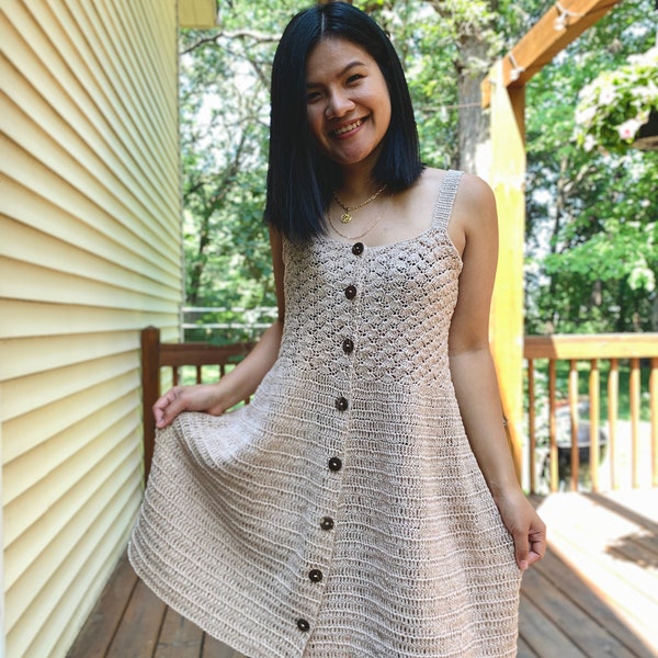 Crochet Summer Dress Pattern, XS-XXL (PDF Digital Download)