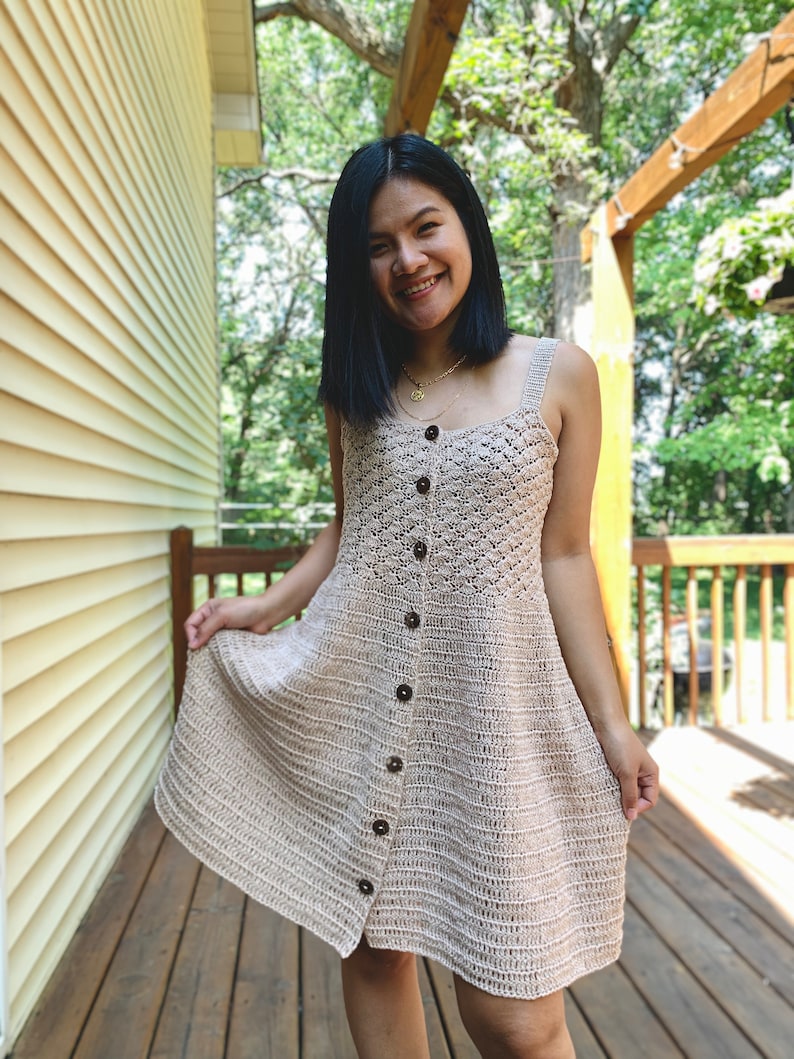 Crochet Dress Pattern PDF digital download & Video tutorial XS-XXL Make a beautiful handmade dress, Summer crochet dress pattern, image 1