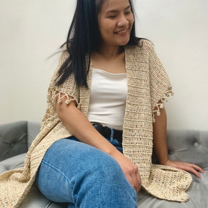 Crochet Kimono Cardigan Pattern Crochet pattern Pdf digital download and video tutorial includes women's sizes XS-4XL, crochet, pattern image 5