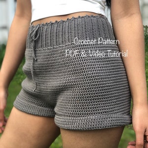 Crochet shorts pattern PDF file, photo tutorial and video tutorial XS-XXL, crochet shorts, crochet summer shorts, crochet