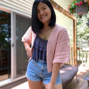 Short Sleeve Crochet Cardigan PDF Pattern & Video Tutorial/ Crochet Summer Cardigan Pattern Includes Women Sizes XS-XXL