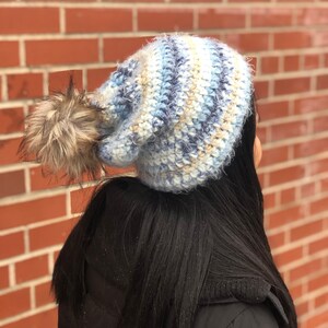 Easy Crochet Pom Pom Hat Pattern PDF and Video Tutorial image 8