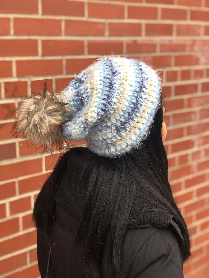 Easy Crochet Pom Pom Hat Pattern PDF and Video Tutorial image 8