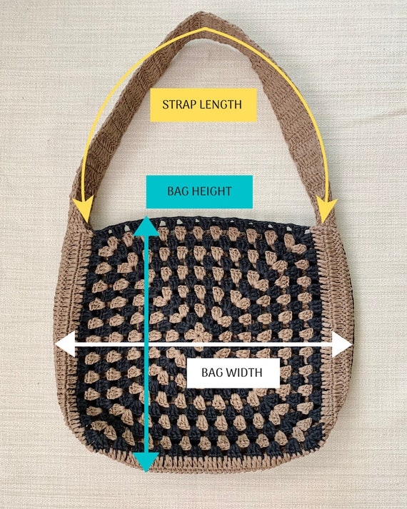 【HUECLOSET】square tote bag R5890 Crochet Granny Square Tote Bag Pattern PDF & Video Tutorial