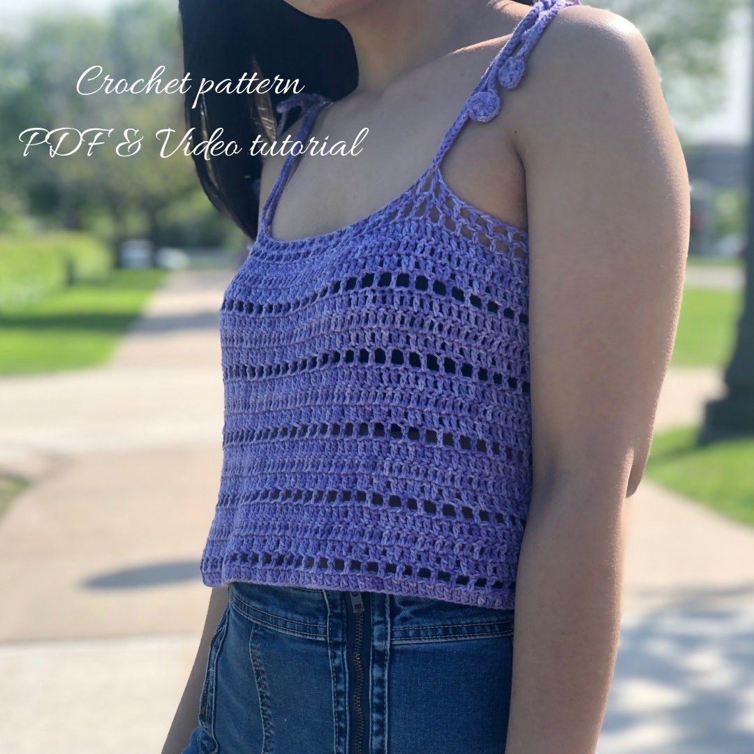 Crochet Tank Top Pattern : for Us Women's XS - XXL. PDF File