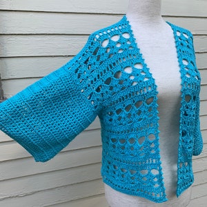 Summer cardigan crochet pattern. Pdf file and video tutorial US women's XS-XXL, crochet pattern, crochet, crochet cardigan image 7