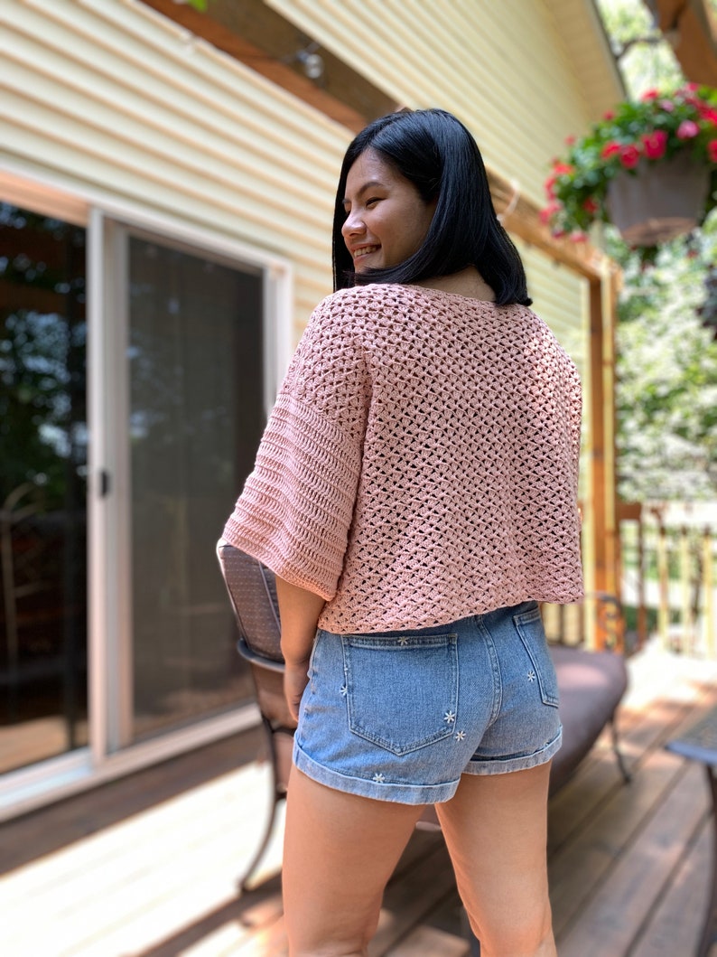 Short Sleeve Crochet Cardigan PDF Pattern & Video Tutorial/ Crochet Summer Cardigan Pattern Includes Women Sizes XS-XXL image 3