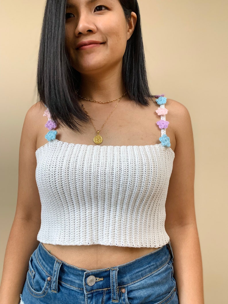 Crochet Tank Top Pattern crochet crop top womens XS-XXL Printable PDF and Video tutorial image 2