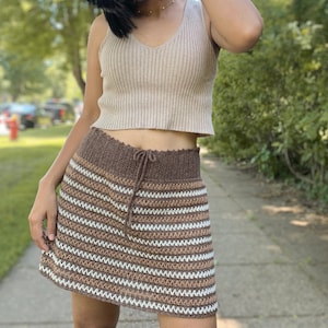 Lace Crochet Skirt Pattern pdf & video tutorial beginner friendly US women's XS-XXL image 5