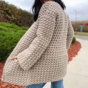 Crochet Even Moss Stitch Sweater PDF Pattern and Video tutorial Instant Download Crochet Sweater Pattern 画像 2