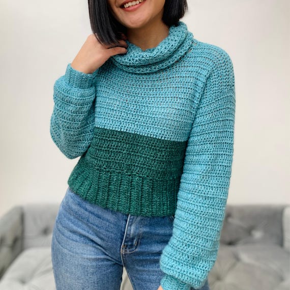 Crochet Turtleneck Sweater Pattern | PDF Digital Download