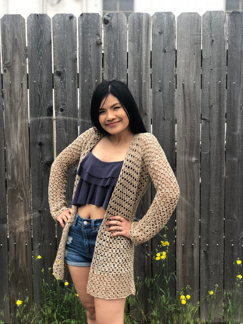 Breezy Crochet Cardigan Pattern for summer, Digital PDF pattern and video tutorial image 8