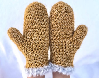 Crochet Mittens Pattern: Women's Winter Mittens with Video (PDF File)