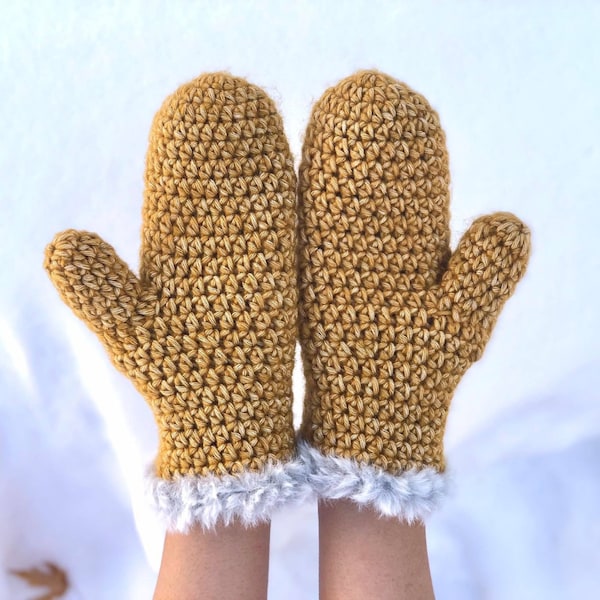 Crochet pattern : crochet mittens pattern pdf file and video tutorial, crochet, crochet winter mittens