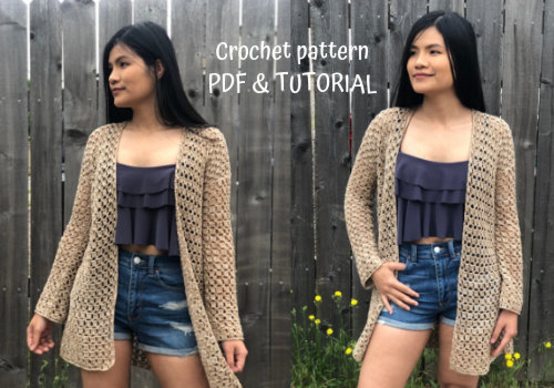 Breezy Crochet Cardigan Pattern for Summer Digital PDF - Etsy