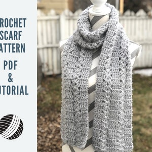 Crochet Scarf PDF pattern (Includes free video tutorial)