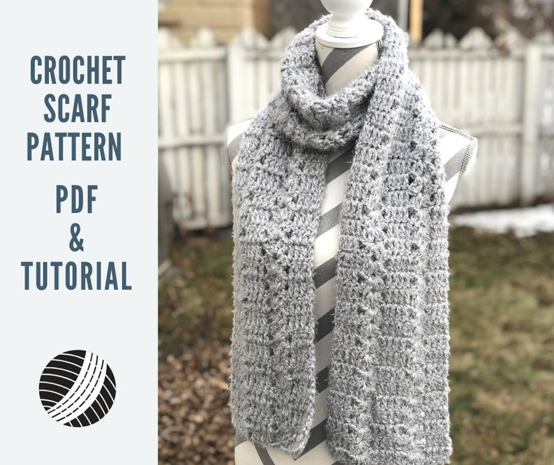 Crochet Scarf PDF Pattern includes Free Video Tutorial | Etsy