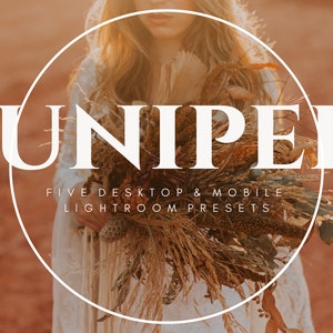 JUNIPER- 5 Professional Desktop & Mobile Lightroom Presets for Photographers, Blogger Instagram Filters, Wedding Outdoor Presets, One Click