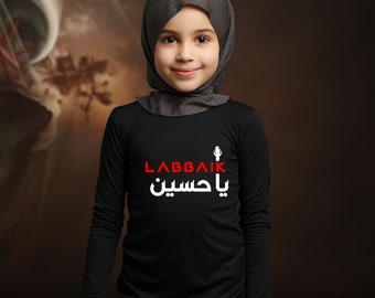 Labbaik Ya Hussain | Kleinkind Langarm T-Shirt Muharram Ashura Shia Islamische Kleidung