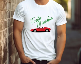 Funny shirt, Italian shirt, attitude shirt, graphic tee, sarcastic shirt, humor shirt, Adult humor, Ferrari shirt, Testa Minchia T-shirt