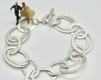 Link bracelet sterling silver 21 cm