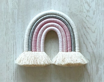 Wall hanging, macramé, rainbow "little silver tail"