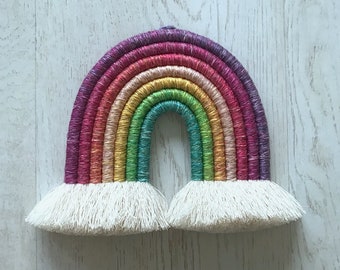 Wandbehang, Makramee, Regenbogen ,,kunterbunt''