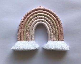 Wall hanging, macramé, rainbow "delicate pink softie"