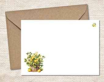 Briefpapier-Set - Zitronen - Korrespondenzkarten - Schreibset - notecards