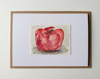 Grußkarte mit Umschlag | Landschaft | Unikat | handgemalt | Kunstkarte | Mischtechnik | Sammlerstück | Wanddeko | Miniatur Bild
