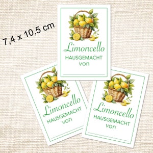 Limoncello Aufkleber Etiketten Sticker selbstgemacht hausgemacht Küche Likörflaschen 8 Stk. 7,4x10,5 cm