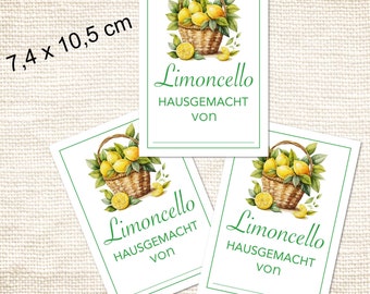 Limoncello Aufkleber - Etiketten Sticker selbstgemacht hausgemacht Küche Likörflaschen