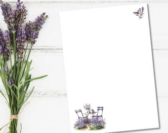 Briefpapier | Notizzettel lose | Der Duft des Lavendels | Schreibpapier für Notizen |Briefpapier mit Lavendel Design | Geschenk für Gärtner