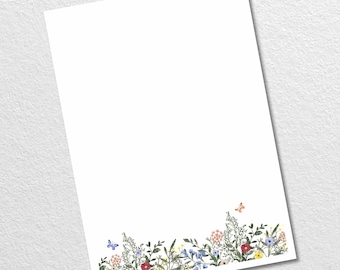 Briefpapier / Notizzettel lose | Frühlingsblumen | Wildblumen | Schreibpapier für Notizen, Briefe & Geschenkideen